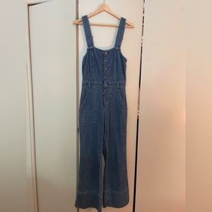 AERIE Denim Kick Flare Overalls